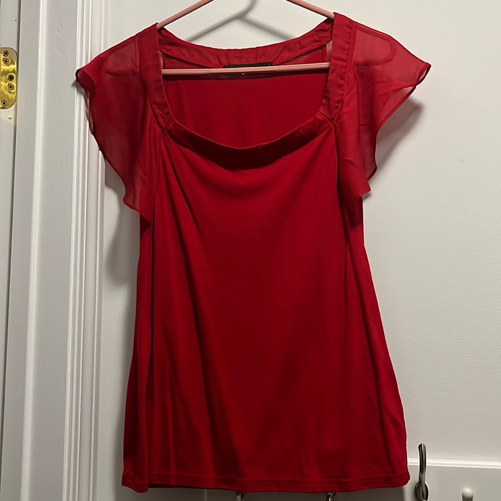 The Limited Red short sleeve blouse